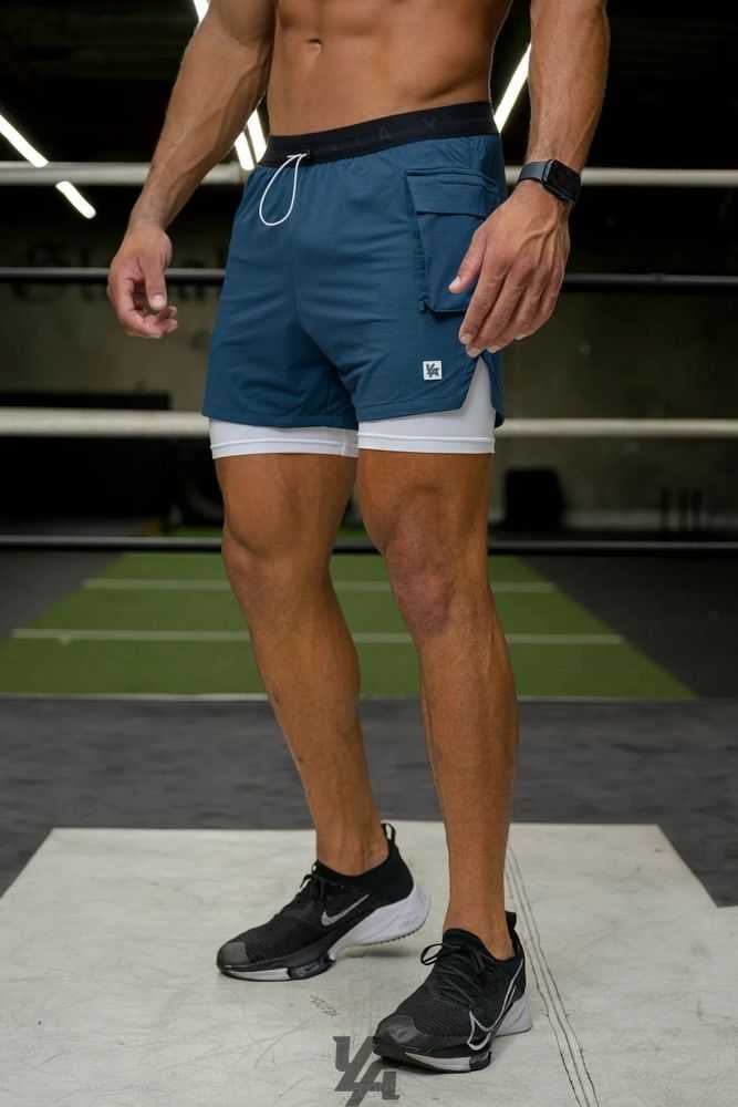 Slate Blue YoungLa 121 Performance Line Compression Shorts | 2504-AMRFH