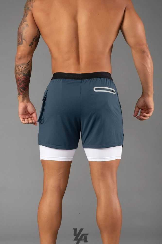 Slate Blue YoungLa 121 Performance Line Compression Shorts | 2504-AMRFH