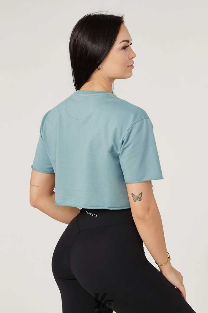 Slate YoungLa W426 - Not So Basic Cropped tee | 2731-AYWDK