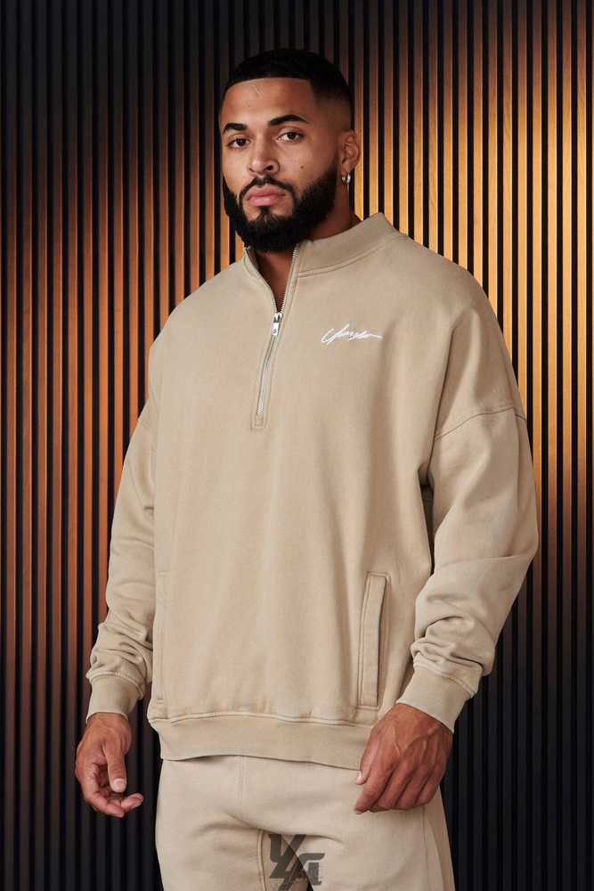 Tan Wash YoungLa 520 - Sunday Quarter Zips | 1570-ABIDT