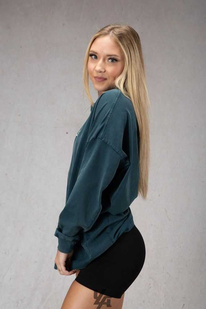 Teal Wash YoungLa W416 Retro Long Sleeve | 8637-KNGHJ