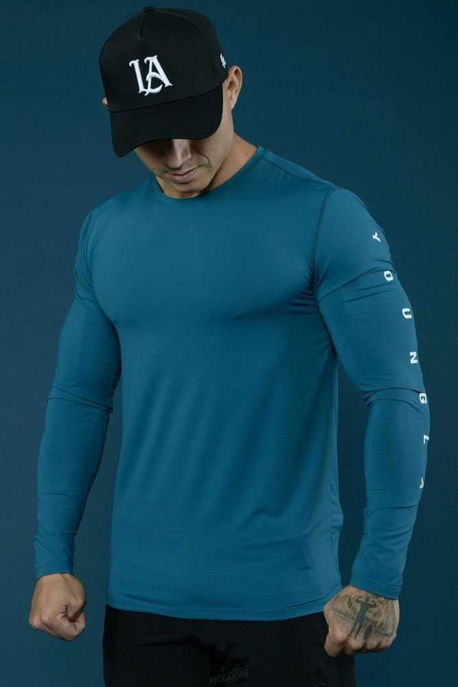 Teal YoungLa 424 Zephyr Compression Long Sleeves | 4963-ZDXTS