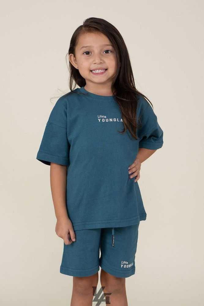 Teal YoungLa L413 Oversized Bloc Tee | 9087-ANTEH