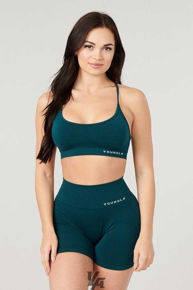 Velvet Teal YoungLa W329 - Core Seamless scoop neck bra | 1280-LYEVF