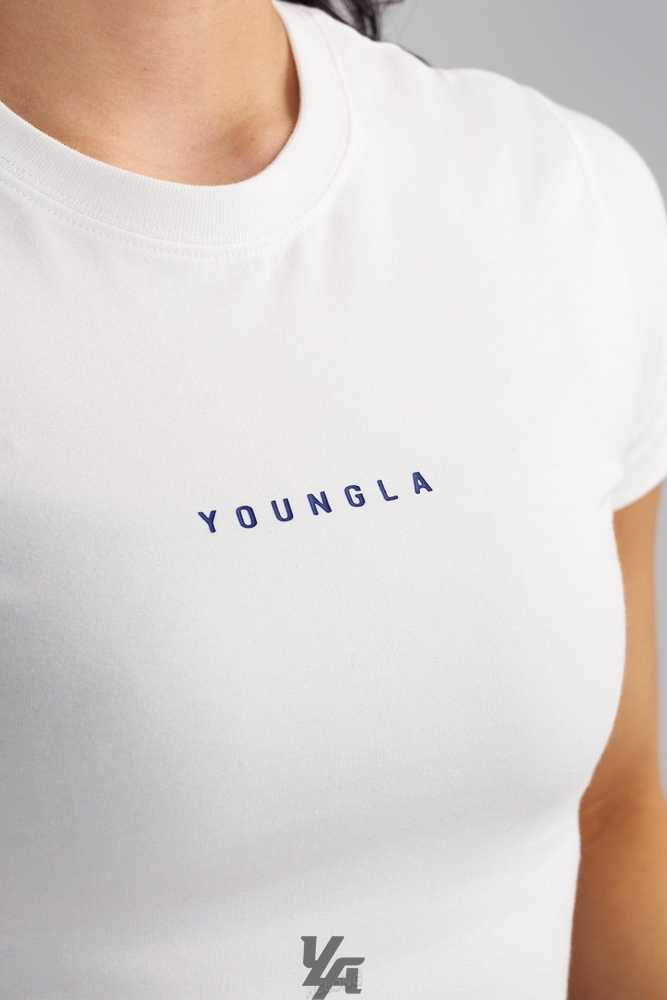 White/Blue YoungLa W435 - OG Baby Tee | 4395-XSNHL