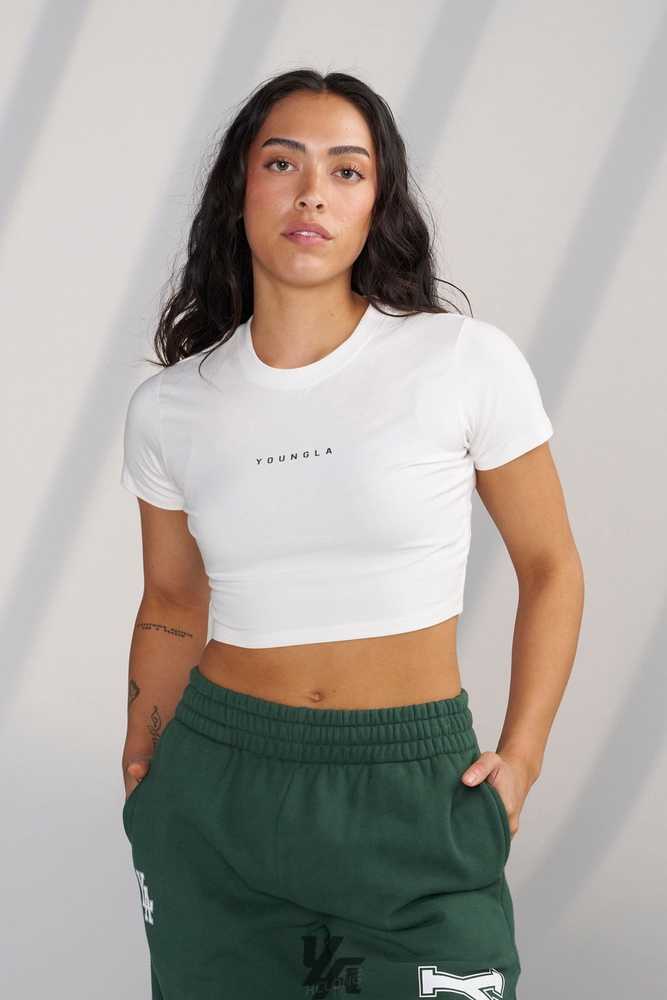 White/Green YoungLa W435 - OG Baby Tee | 8523-FPIHT