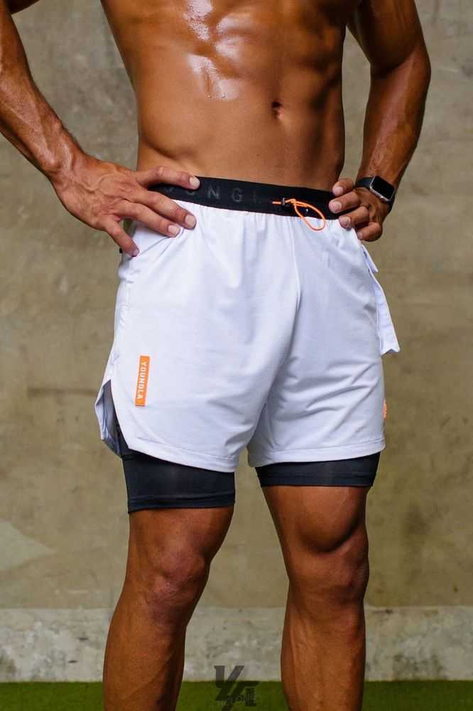 White YoungLa 121 Performance Line Compression Shorts | 3670-VPNXC