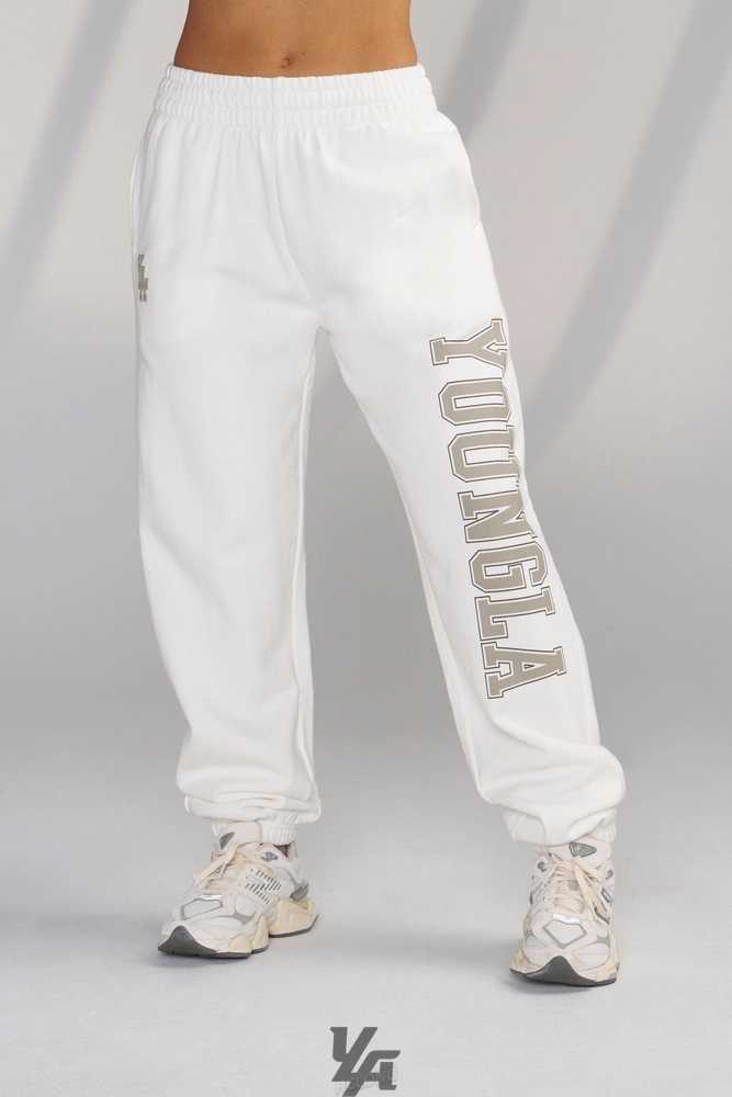 White YoungLa W223 - Campus Joggers | 9430-OAQLZ