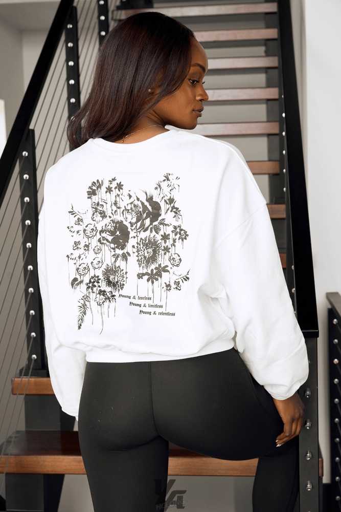 White YoungLa W513 - Willow Crewneck | 3867-TADZM