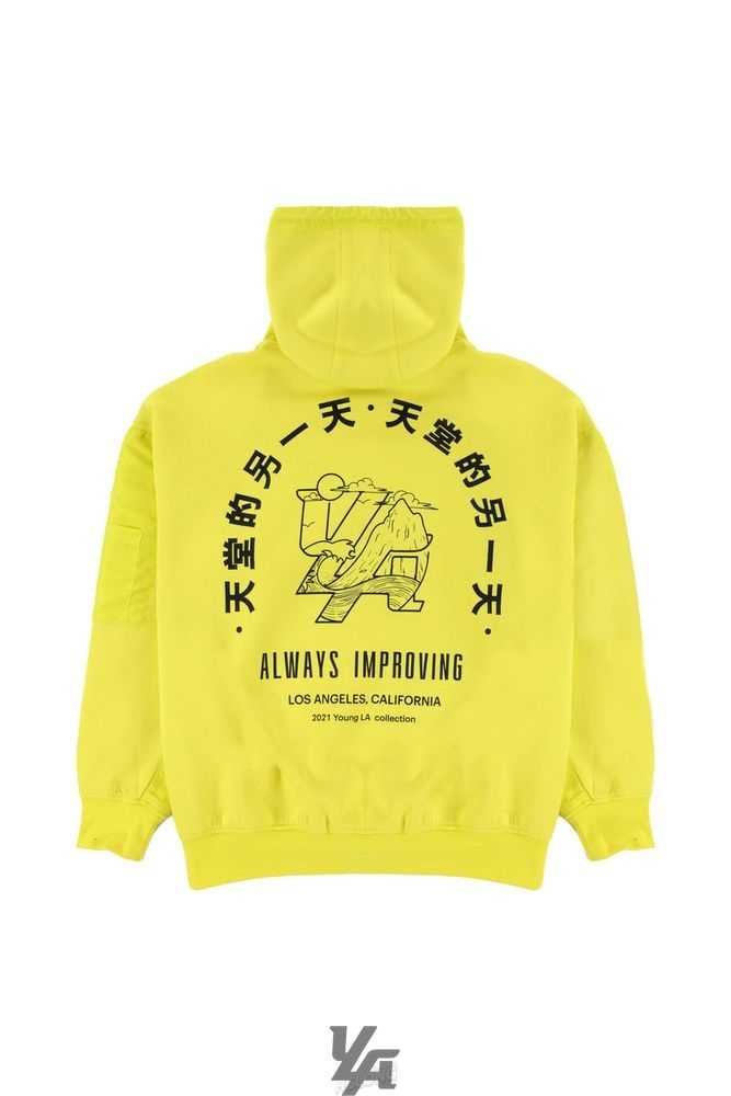 Yellow Neon YoungLa 521 Goat Hoodies | 4937-NCHXR